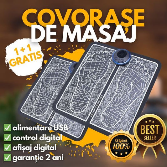 1+1 GRATIS: Covoraș electric de masaj pentru picioare, 19 intensități, 8 moduri masaj - OriundeSales