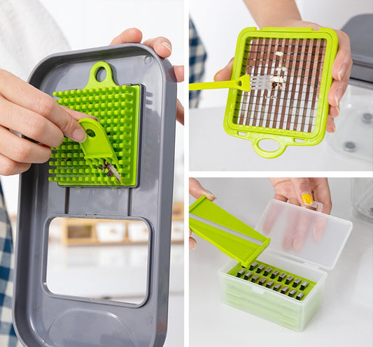 Răzătoare Multifuncțională 6 în 1 pentru Legume – Veggie Slicer, 22 de Accesorii - OriundeSales