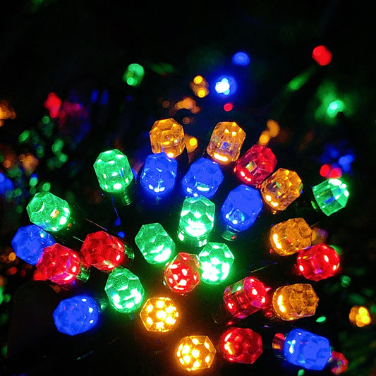 2x Instalatie pom Craciun 100 LED-uri Diamant de 10m, multicolor,panou solar - OriundeSales