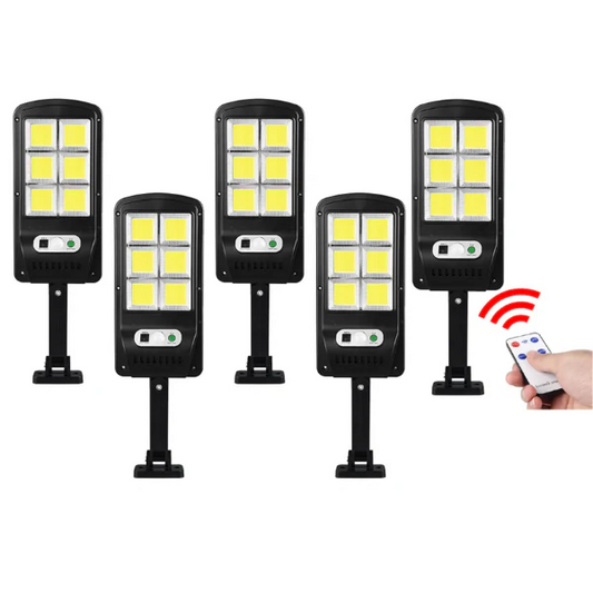 Set 5 Lampi cu Incarcare Solara prin Inductie 96 LED-uri COB, telecomanda - OriundeSales