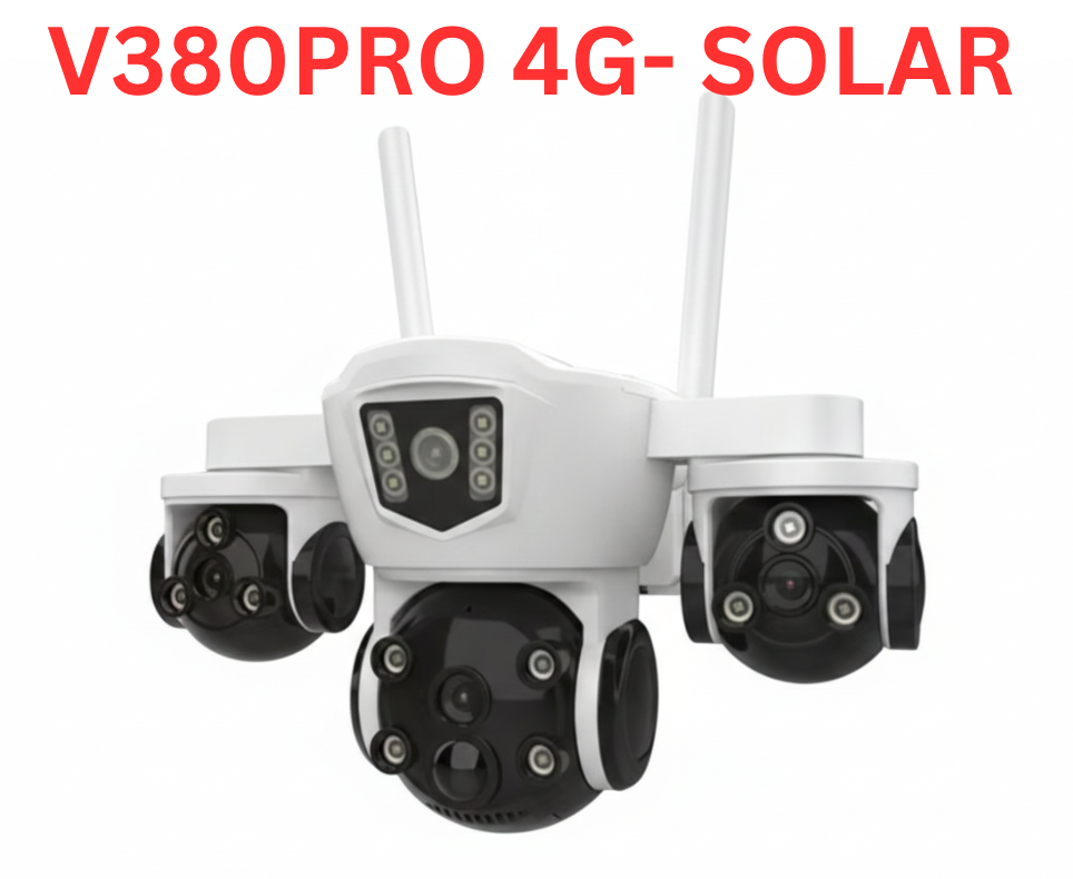 Cameră de supraveghere, solară negru 4G 12 MP compatibilă V380 Pro