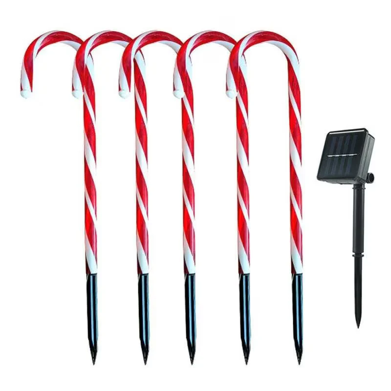 SET 5 DECORATIUNI LUMINOASE PENTRU CRACIUN, INSTALATIE SOLARA DECORATIVA PENTRU EXTERIOR, ACADELE, ALB CALD, PANOU SOLAR, INATIME 40 CM - OriundeSales
