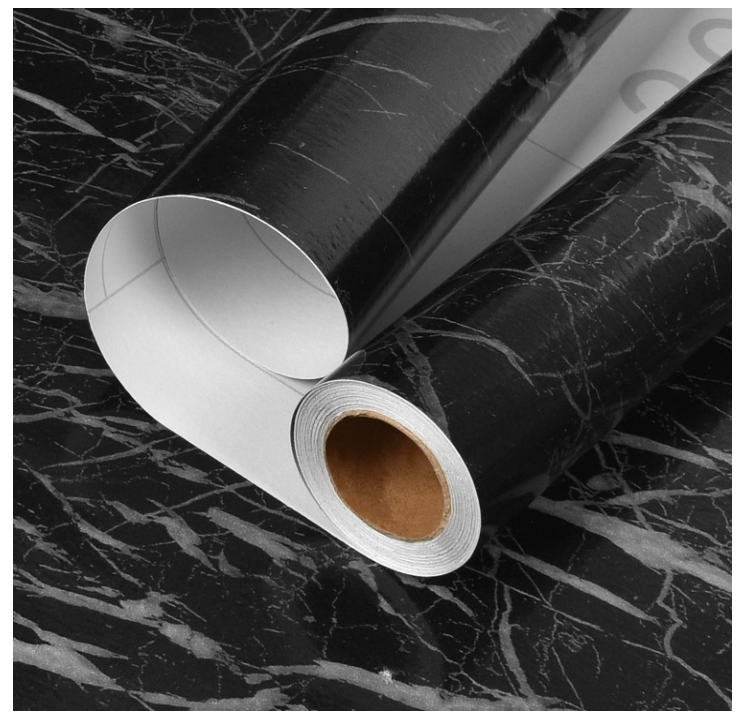 Folie marmura neagra 60 cm x 3 m pentru decorare