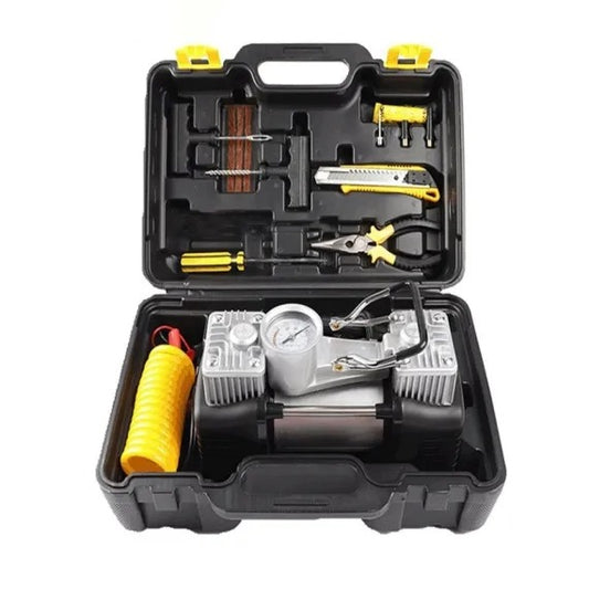 Set Reparație Anvelope cu Compresor 12V și Accesorii – Ideal pentru Urgențe Auto - OriundeSales
