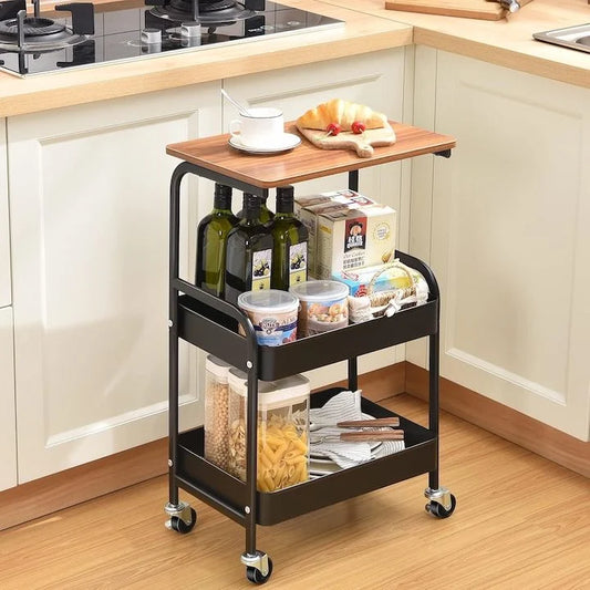Cărucior Bucătărie cu Roți 3 Etaje – Organizator Multifuncțional