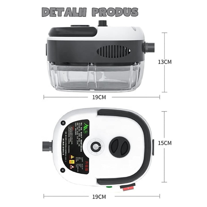 Aparat de Curatare cu Aburi Portabil, 2500W, Rezervor 1000ml Putere de Abur Ridicata pentru Bucatarie, Baie, Gresie, Mobilier, Canapele, Geamuri si Masina