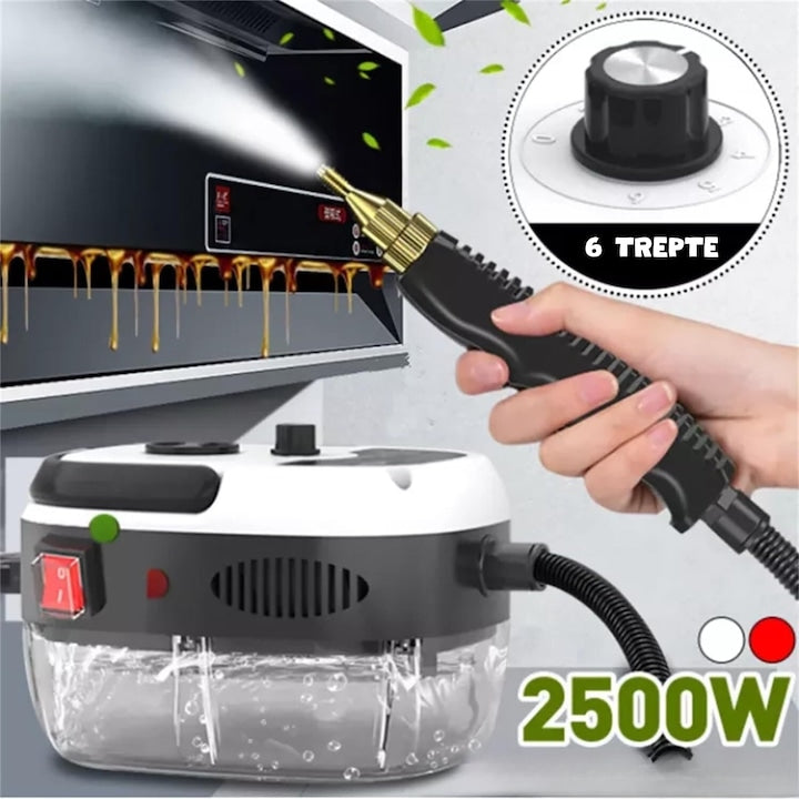 Aparat de Curatare cu Aburi Portabil, 2500W, Rezervor 1000ml Putere de Abur Ridicata pentru Bucatarie, Baie, Gresie, Mobilier, Canapele, Geamuri si Masina