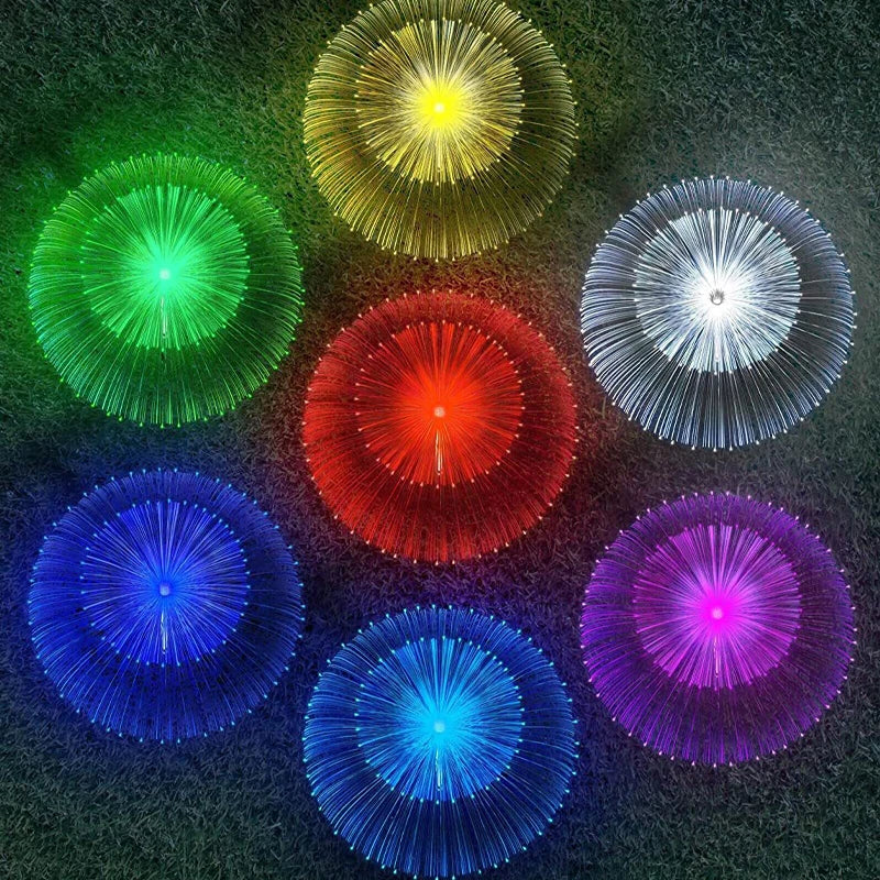 Set 2x Lampă Solară Tip Palmier cu Floare Dublă RGB - OriundeSales