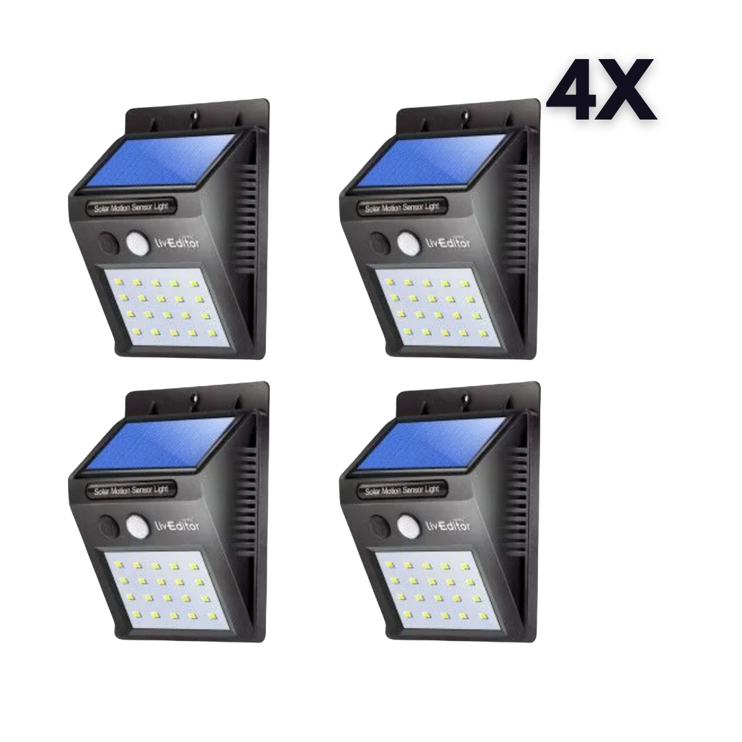 SET 4x Lampa solară de perete cu senzor de lumină și mișcare cu LED-uri LP-0034 - OriundeSales