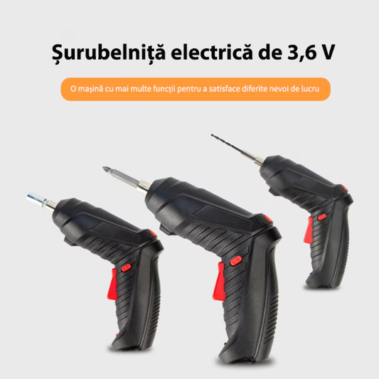 SET SURUBELNITA ELECTRICA WIRELESS, CUPLU PUTERNIC, 90 ° DEFORMARE, WIRELESS, REZISTENTA LUNGA, MULTIFUNCTIONAL, NEGRU