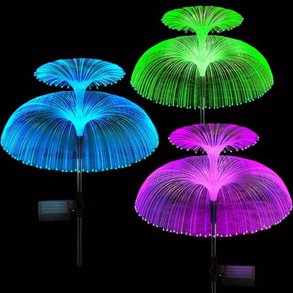 Set 2x Lampă Solară Tip Palmier cu Floare Dublă RGB - OriundeSales