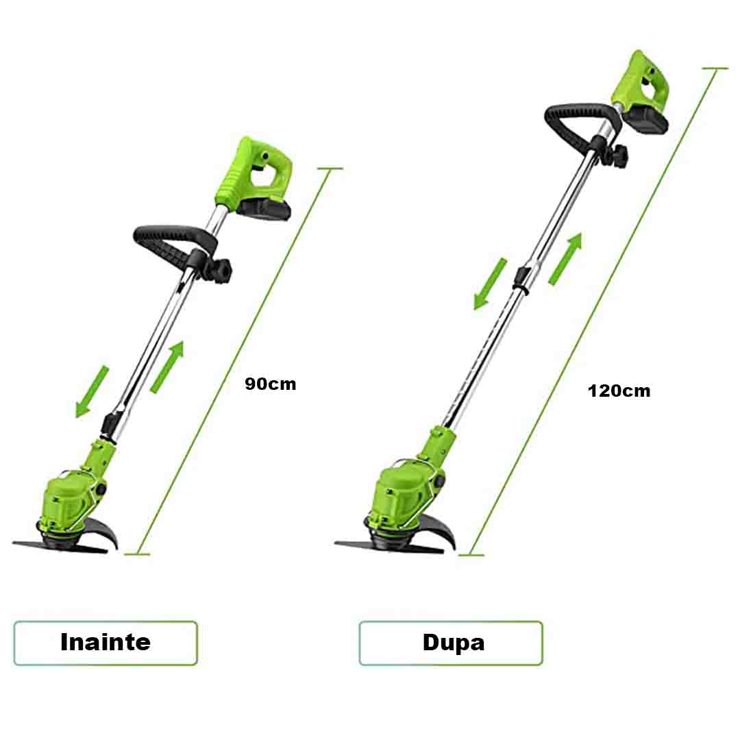 Motocoasa electrica, disc metalic, 48V, 4000 mAh, 18000 RPM, cu 2 acumulatori - OriundeSales