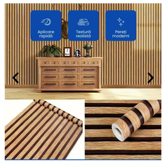 Autocolant model lemn 300 x 45 cm pentru decorare