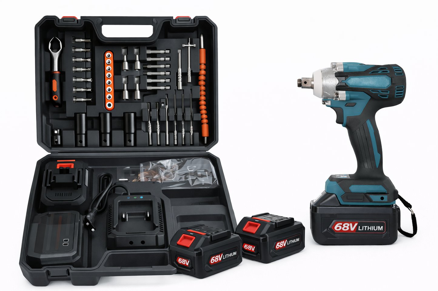 Masina de impact cu 31 accesorii si 2 acumulatori 68V ML 53 1