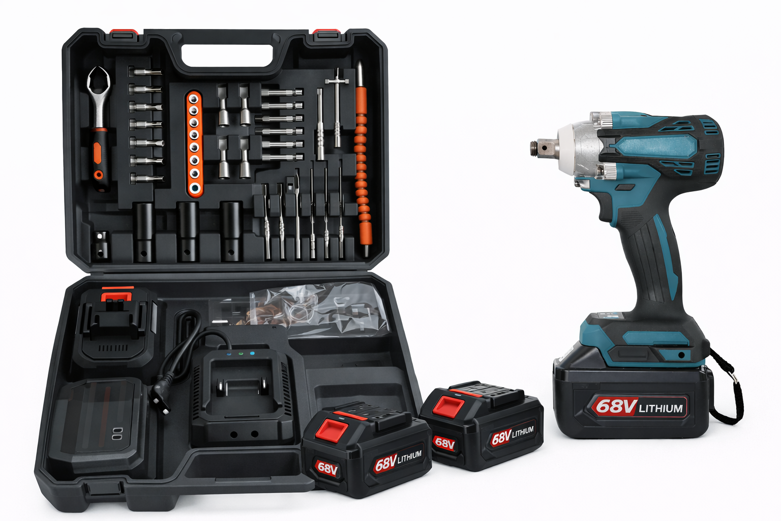 Masina de impact cu 31 accesorii si 2 acumulatori 68V ML 53 1