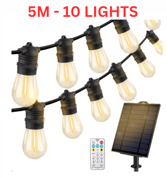 Becuri solare 5 m cu 10 lumini