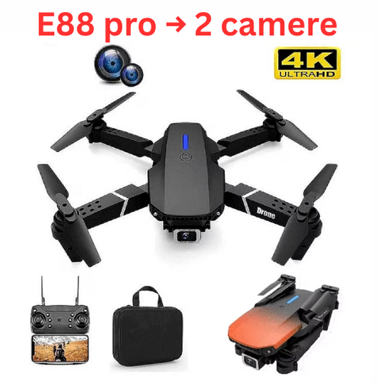 Drona E88 Pro cu 2 camere si saculet de transport
