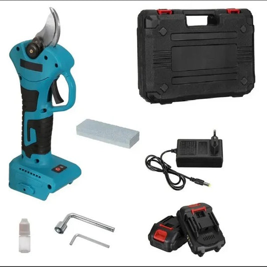 Foarfeca electrica pentru vita de vie si crengi, 2 acumulatori 48vf 5ah, albastru