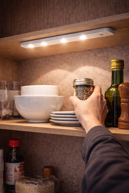 Lampă LED Inteligentă pentru Dulap, Bucătărie și Rafturi – 3 Moduri de Lumină, Instalare Rapidă