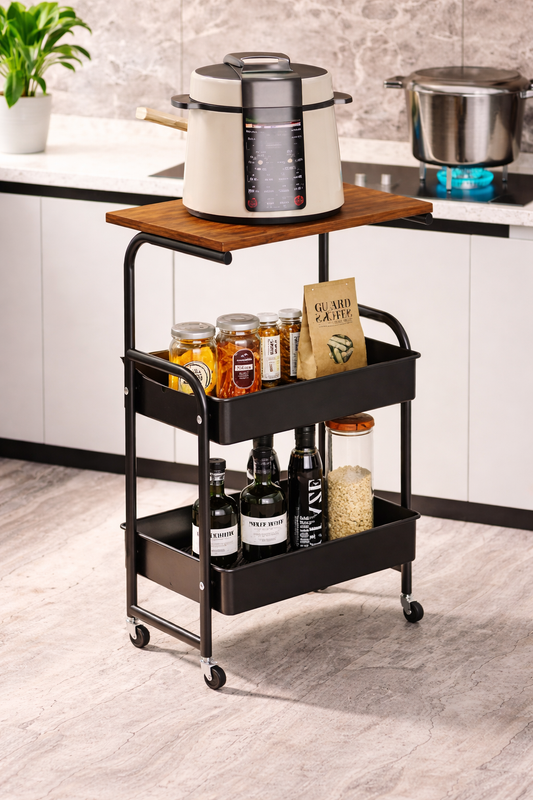 Cărucior Bucătărie cu Roți 3 Etaje – Organizator Multifuncțional