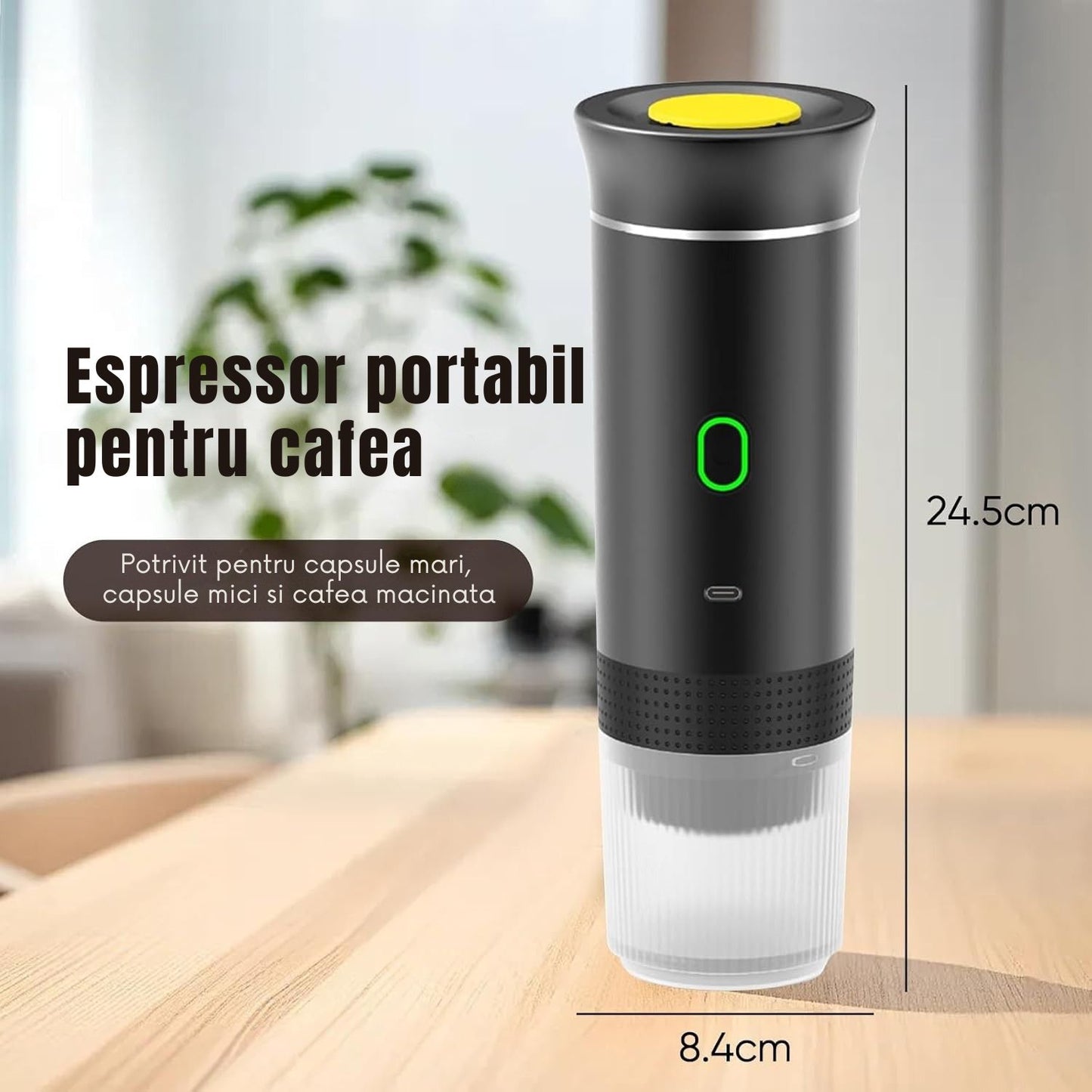 Espressor Portabil 3 în 1 – Capsule Nespresso, Dolce Gusto & Cafea Măcinată