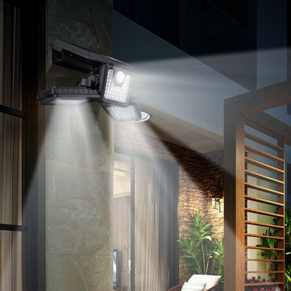 Lampa solară cu 3 capete – Iluminare eficientă și design elegant pentru curtea ta