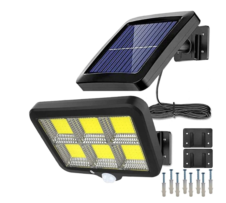 Set 4 Lămpi Solare Ultra-Puternice 250W, Tehnologie 6x COB LED, Senzor de Mișcare și Telecomandă – Iluminat Exterior 0 Lei Factură