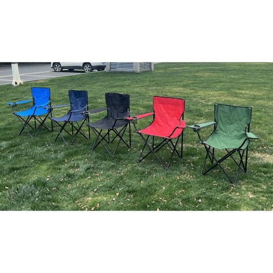 Scaun pliabil camping sau pescuit , cu suport pahar, diverse culori albastru, verde, rosu, negru