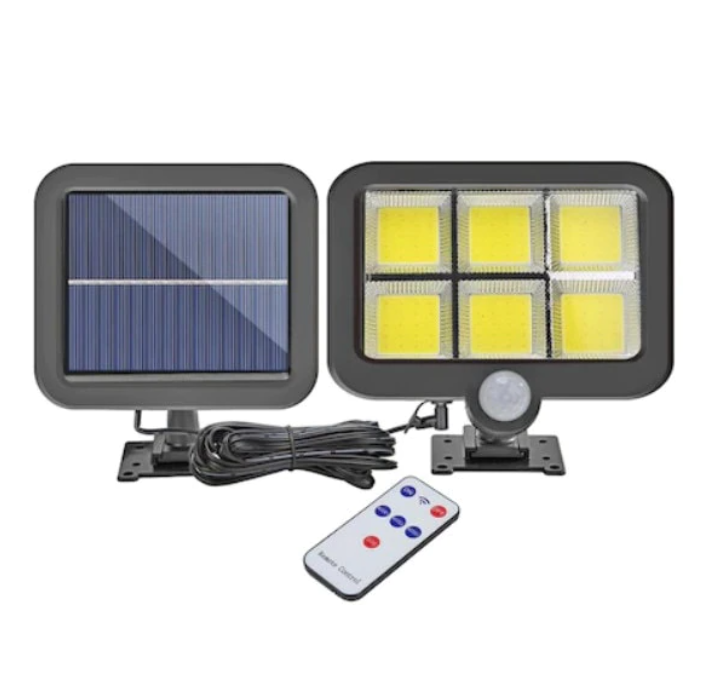 Set 4 Lămpi Solare Ultra-Puternice 250W, Tehnologie 6x COB LED, Senzor de Mișcare și Telecomandă – Iluminat Exterior 0 Lei Factură