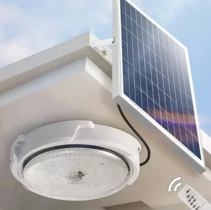 Plafoniera Solară 100W cu Telecomandă și Control Inteligent, IP65, Alb - OriundeSales